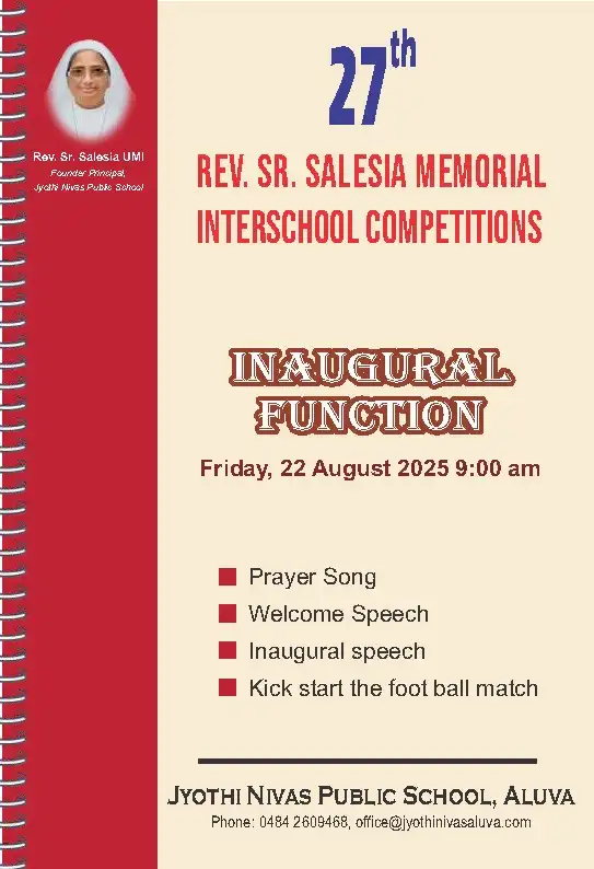 27 th REV.SR. SALESIA MEMORIAL INTERSCHOOL COMPETITIONS